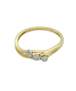 Pierścionek złoty 585 „Potrójne diamenty” z 21 brylantami Au 585.jpg